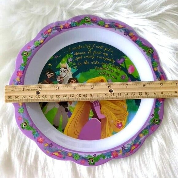 Disney Collection Walt Disney Melamine Tangled Lunch Plate 9.5"and Bowl - Picture 7 of 9